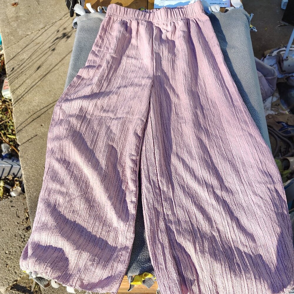 Light purple wife leg pleated culottes
